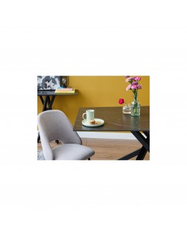 TAVOLO - ASTOR - 160 X 90 X 75 CM - CERAMICA NERO MARMORIZZATO