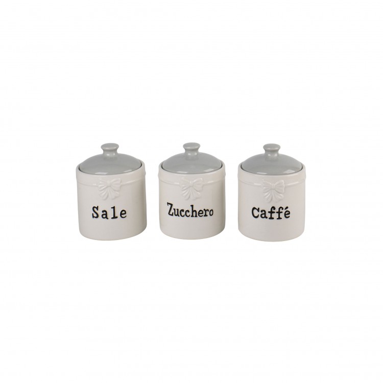 BARATTOLO - SET 3 PEZZI - FLAKE - BIANCO-GRIGIO