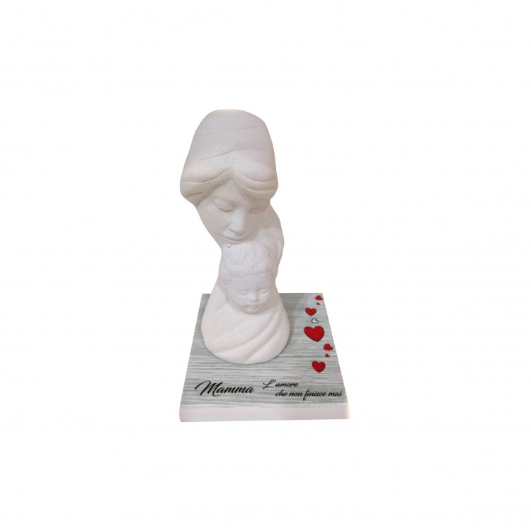 STATUETTA CON BASE - MAMMA CON BIMBO - OPACO - L'AMORE CHE NON FINISCE MAI - CLIFF STATUETTA CON BASE - MAMMA CON BIMBO - OPACO - L'AMORE CHE NON FINISCE MAI - CLIFF