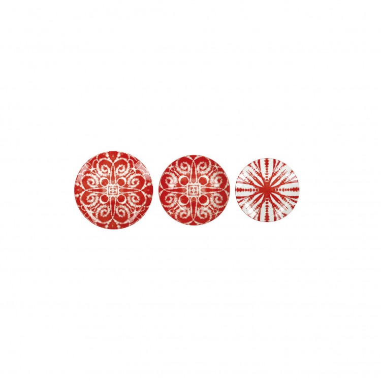 SERVIZIO PIATTI - 18 PEZZI - BATIK - ROSSO - BRANDANI