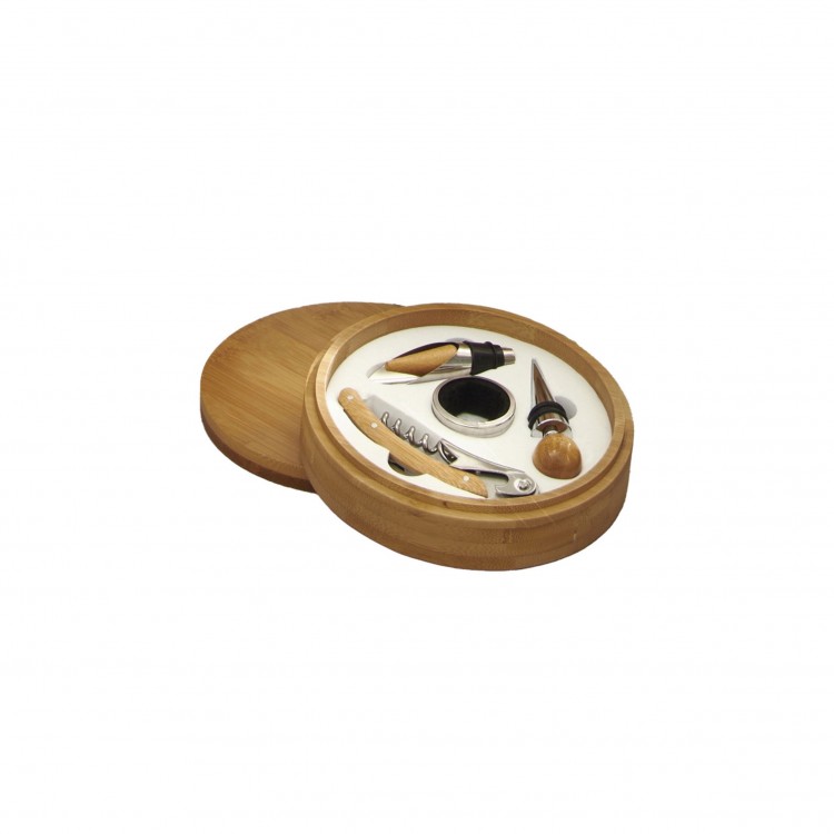 DEGUSTAZIONE VINO - SET 4 PEZZI - BAMBOO - BRANDANI