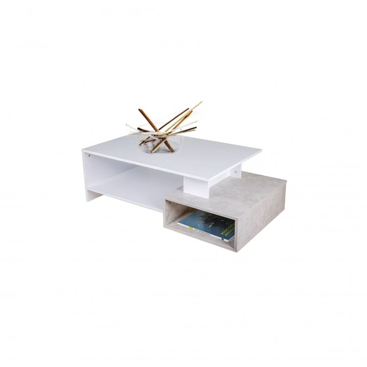 TAVOLINO - DOUBLE - BIANCO-CEMENTO