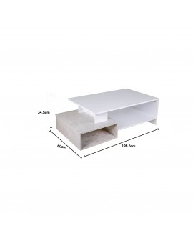 TAVOLINO - DOUBLE - BIANCO-CEMENTO