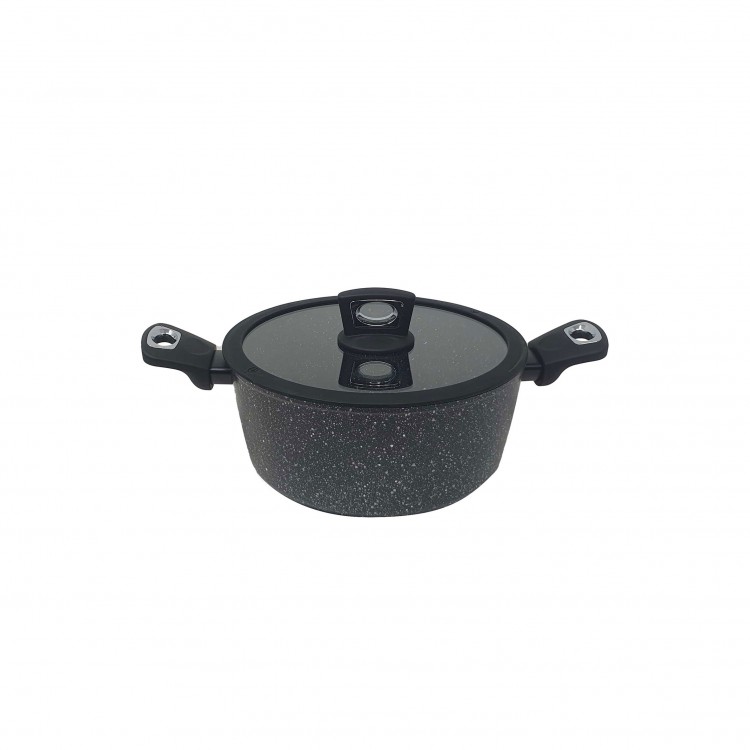 CASSERUOLA - CON COPERCHIO - 24 CM - PIETRA LAVICA - VULCANO - GMD
