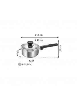 CASSERUOLA - 1 MANICO - CON COPERCHIO - Ø 16 CM - BRAVA - TESCOMA