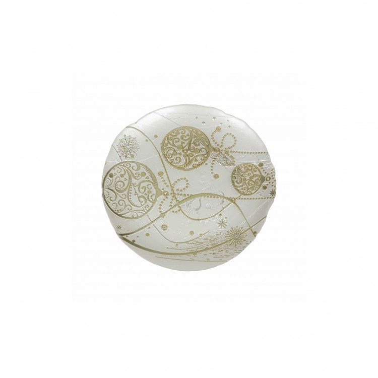 PIATTO - REGALO MAGIA - VETRO - BIANCO-ORO - Ø 32 CM - BRANDANI PIATTO - REGALO MAGIA - VETRO - BIANCO-ORO - Ø 32 CM - BRANDANI