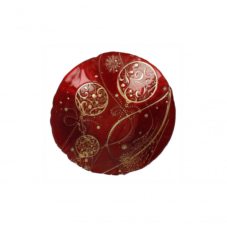 CIOTOLA - REGALO MAGIA - VETRO - ROSSO-ORO - Ø 30 CM - BRANDANI CIOTOLA - REGALO MAGIA - VETRO - ROSSO-ORO - Ø 30 CM - BRANDANI