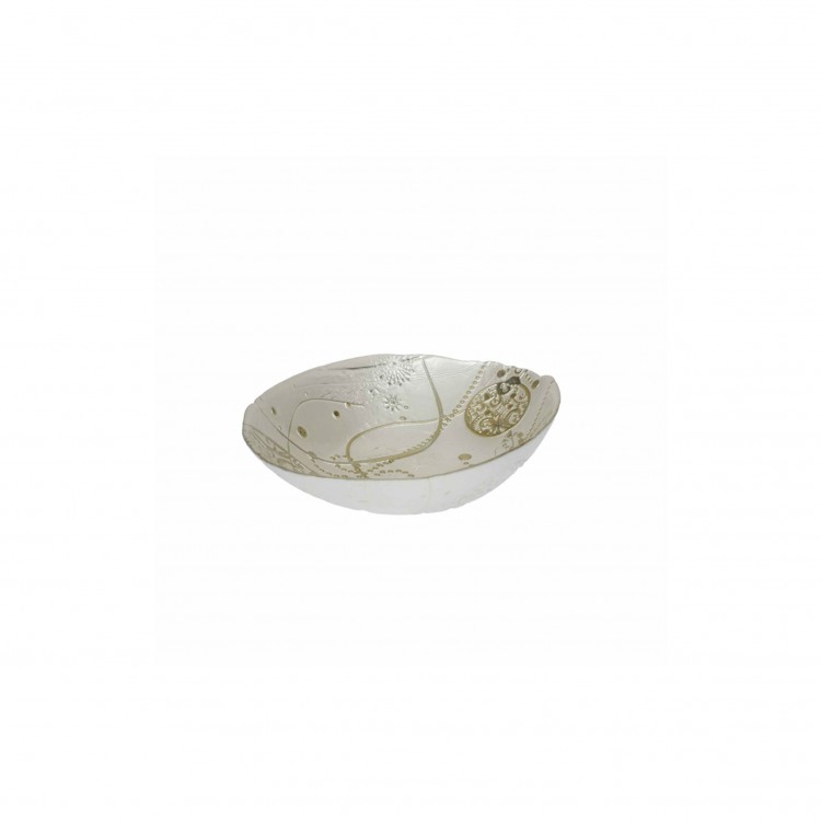 COPPETTA - REGALO MAGIA - VETRO - BIANCO-ORO - Ø 21 CM - BRANDANI COPPETTA - REGALO MAGIA - VETRO - BIANCO-ORO - Ø 21 CM - BRANDANI