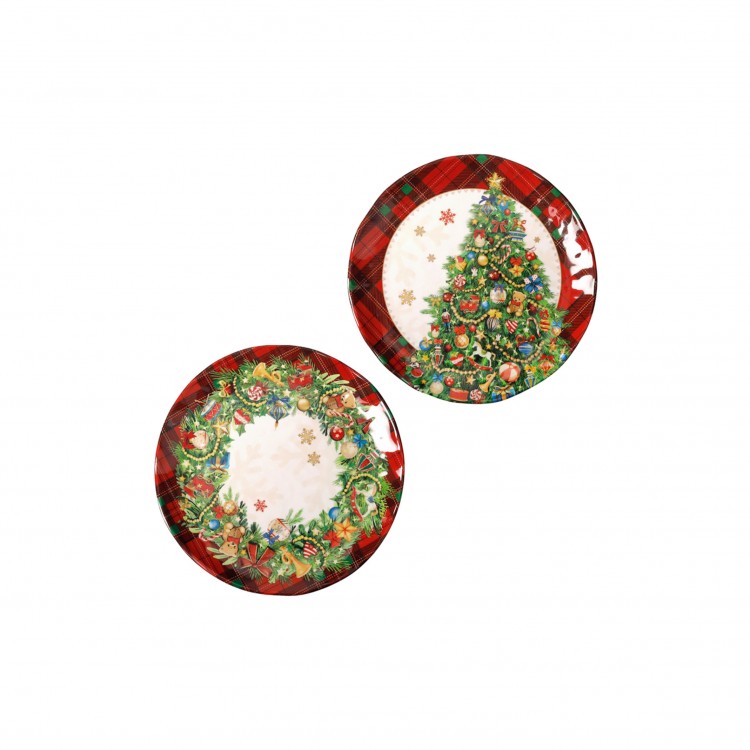 PIATTINO - SET 2 PEZZI - TARTAN - CHRISTMAS - BRANDANI PIATTINO - SET 2 PEZZI - TARTAN - CHRISTMAS - BRANDANI