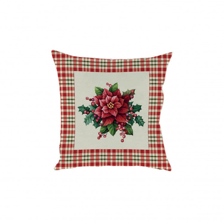 CUSCINO ARREDO NATALIZIO - 45 X 45 CM - GOBELIN - BACCA CUSCINO ARREDO NATALIZIO - 45 X 45 CM - GOBELIN - BACCA