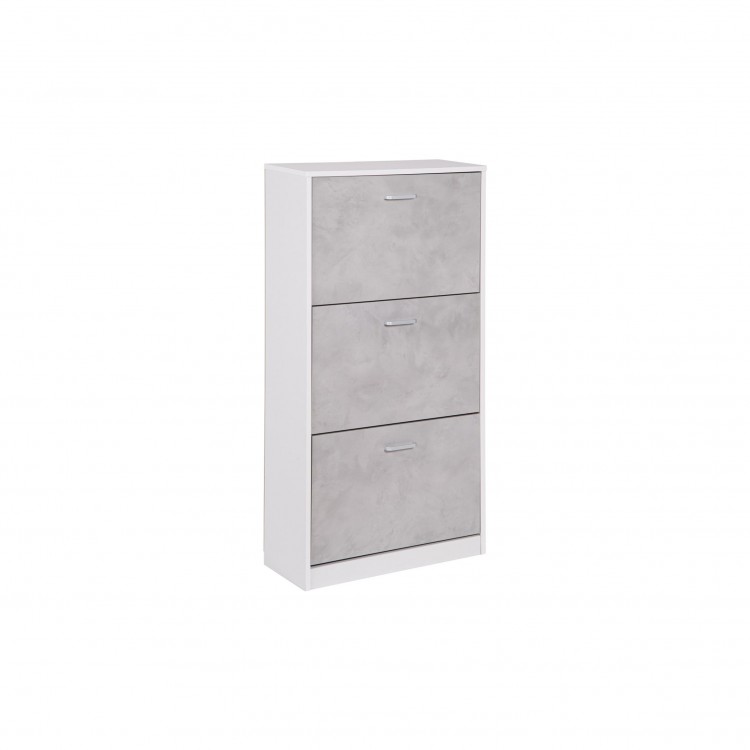 SCARPIERA - 3 RIBALTE - MELAMINA - BIANCO-CEMENTO SCARPIERA - 3 RIBALTE - MELAMINA - BIANCO-CEMENTO