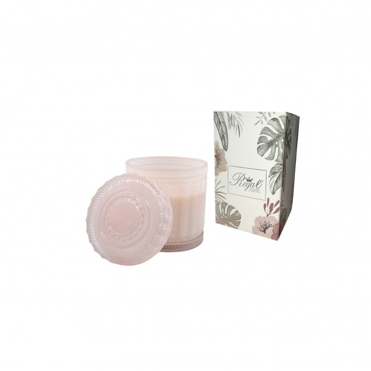 CANDELA - IN VETRO - GRANDE - ROSA