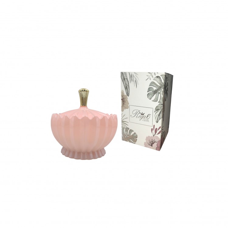 CANDELA - IN VETRO - GRANDE - VENUS - ROSA