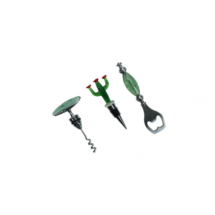 SET VINO - SET 3 PEZZI - CACTUS - ALLOY - BRANDANI