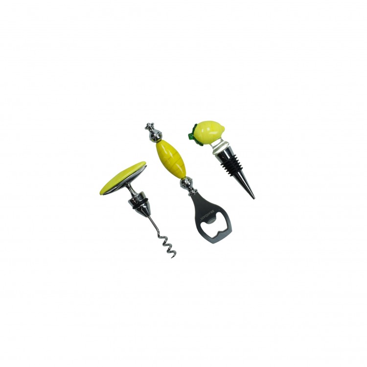 SET VINO - SET 3 PEZZI - LEMON - ALLOY - BRANDANI