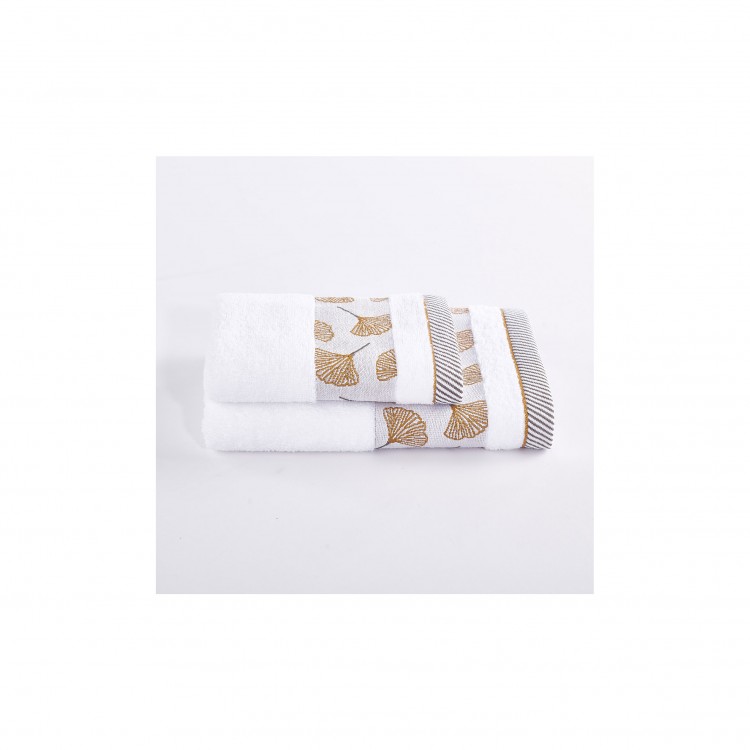 ASCIUGAMANO - SET 2 PEZZI - BIANCO-ORO - JACQUARD - BLOW ASCIUGAMANO - SET 2 PEZZI - BIANCO-ORO - JACQUARD - BLOW