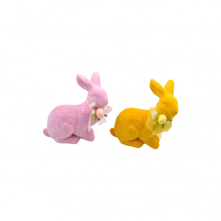 CONIGLIETTO VELLUTATO - H 16 CM - RESINA-VELLUTO - ASSORTITI CONIGLIETTO VELLUTATO - H 16 CM - RESINA-VELLUTO - ASSORTITI