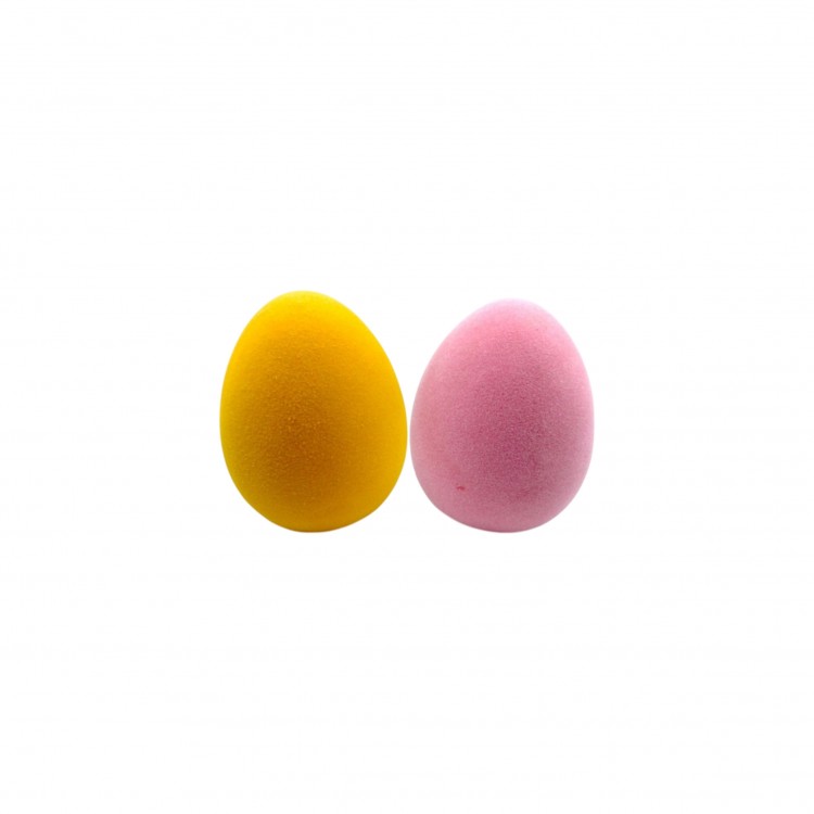 UOVO VELLUTATO - H 9 CM - CERAMICA-VELLUTO - ASSORTITI