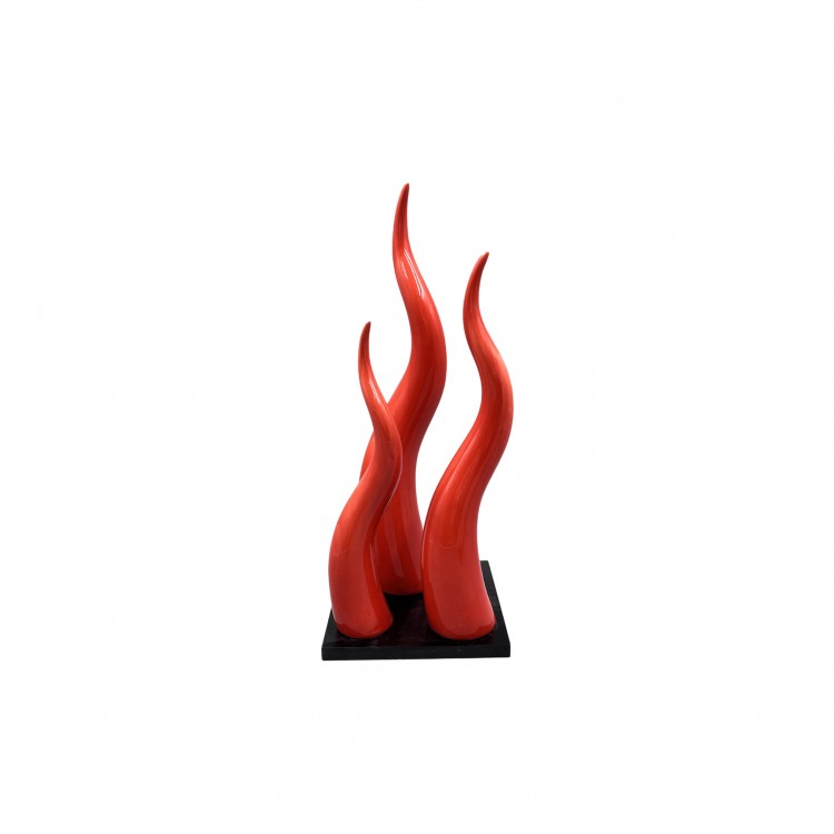 TRIS CORNO CON BASE - 31 CM - ROSSO TRIS CORNO CON BASE - 31 CM - ROSSO