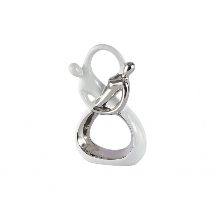 STATUA INFINITO CON COPPIA - BIANCO E SILVER STATUA INFINITO CON COPPIA - BIANCO E SILVER