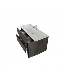 COMPOSIZIONE BAGNO - 1 ANTA 2 CASSETTI - BETON CENERE - LINEA OXID - FERIDRAS
