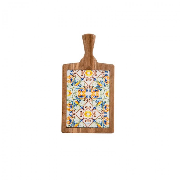 TAGLIERE ACACIA E VETRO - MEDICEA - BRANDANI