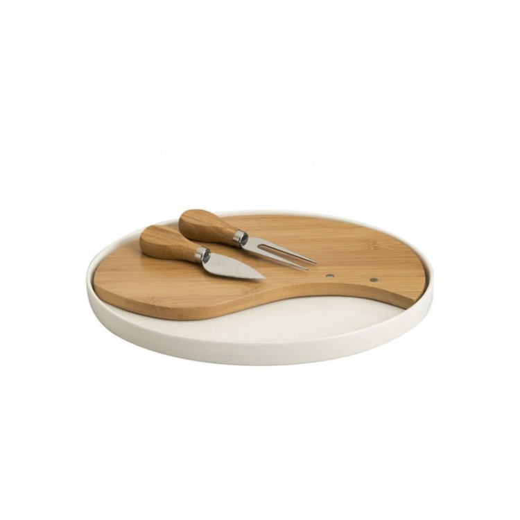 TAGLIERE FORMAGGI - SET 2 COLTELLI A - BAMBOO - BRANDANI