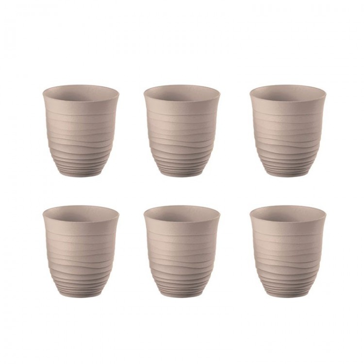 BICCHIERE BASSO - SET 6 PEZZI - GRIGIO TORTORA - TIERRA - GUZZINI