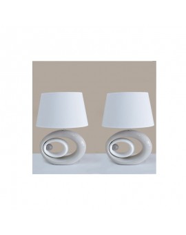 LAMPADA DA COMODINO - ELLISSI - BIANCO TORTORA GRIGIO