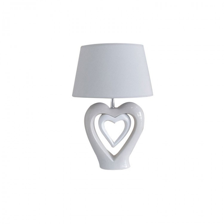 LAMPADA DA TAVOLO - CUORE - BIANCO TORTORA