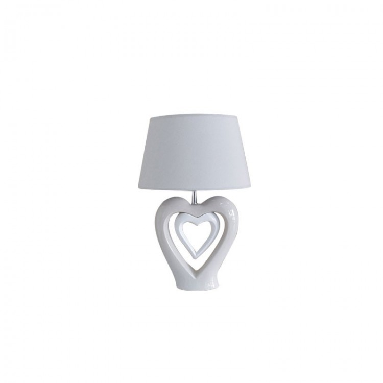 LAMPADA DA COMODINO - CUORE - BIANCO TORTORA