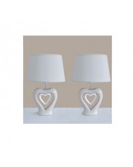 LAMPADA DA COMODINO - CUORE - BIANCO TORTORA
