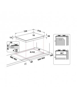 PIANO COTTURA - GAS - 5 FUOCHI - ACCIAIO - THP752W - INDESIT