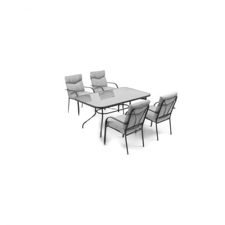 SET GIARDINO - MADAGASCAR DINING - ANTRACITE - 1 TAVOLO 4 POLTRONE