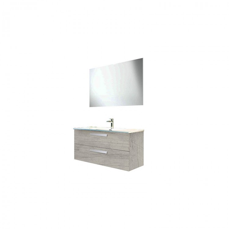 COMPOSIZIONE BAGNO - 2 CASSETTI - LINEA ANGELA - QUERCIA BIANCA