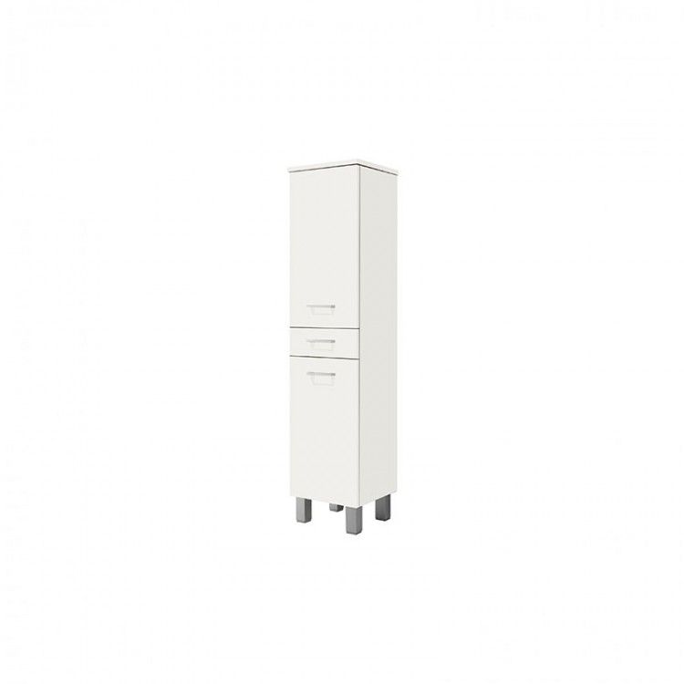 COLONNA PORTA ASCIUGAMANI - 2 ANTE 1 CASSETTO - BIANCO LUCIDO