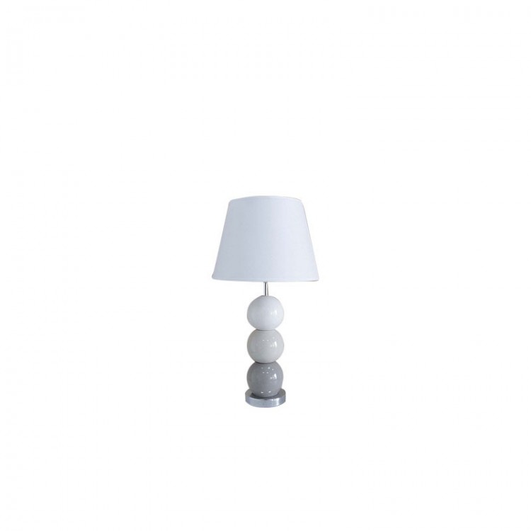 LAMPADA DA COMODINO - TRE SFERE - BIANCO TORTORA GRIGIO LAMPADA DA COMODINO - TRE SFERE - BIANCO TORTORA GRIGIO