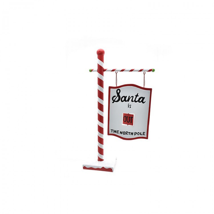 CARTELLO - SANTA IS OUT THE NORTH POLE - 45 X 15 X 77 CM - METALLO - NATALUNA CARTELLO - SANTA IS OUT THE NORTH POLE - 45 X 15 X 77 CM - METALLO - NATALUNA