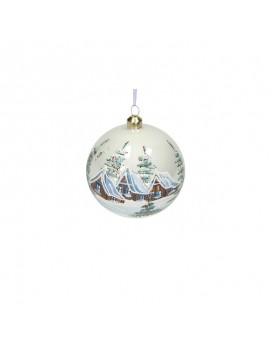 SFERA - ARTIGIANALE - 6 DECORI ASSORTITI - VETRO SOFFIATO - 10 CM - BRANDANI