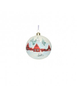SFERA - ARTIGIANALE - 6 DECORI ASSORTITI - VETRO SOFFIATO - 10 CM - BRANDANI