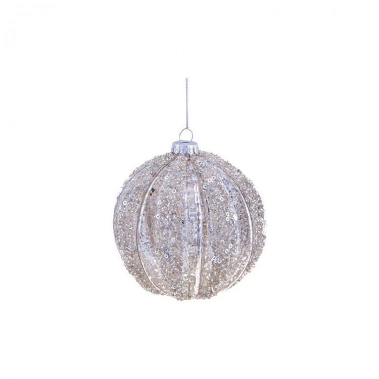 SFERA - CON PAILLETTES - VETRO - 10 CM - BRANDANI
