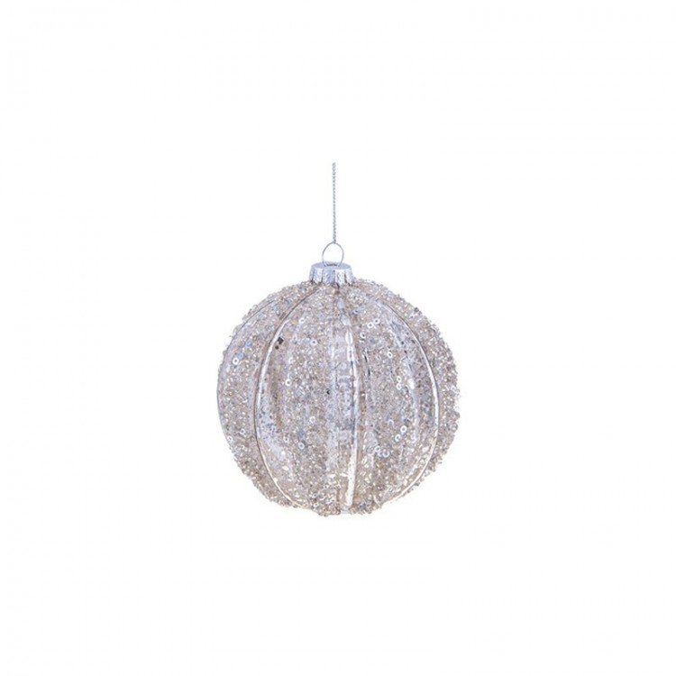 SFERA - CON PAILLETTES - VETRO - 8 CM - BRANDANI SFERA - CON PAILLETTES - VETRO - 8 CM - BRANDANI