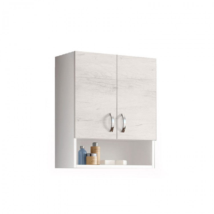 PENSILE - 2 ANTE E VANO GIORNO - 60 CM - BIANCO-QUERCIA BIANCA