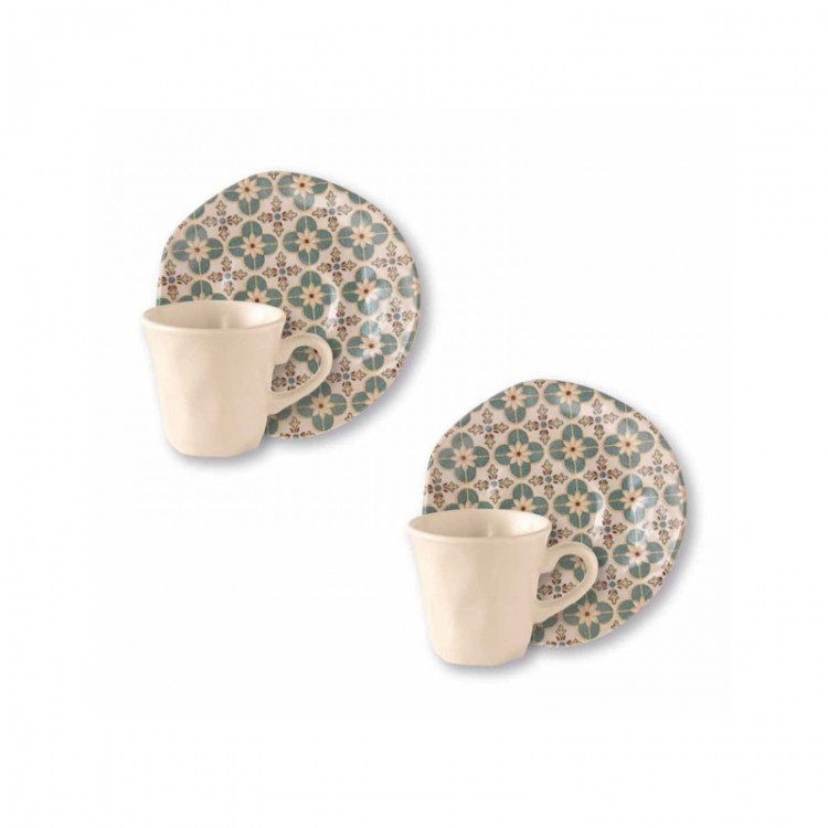 TAZZINA CAFFÈ - SET 2 PEZZI - INFIORE - LE CEMENTINE - GRES - BRANDANI