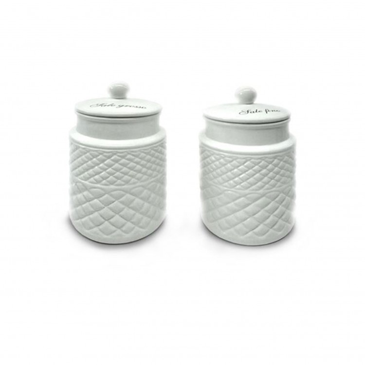 BARATTOLO - SALE GROSSO E SALE FINO - SET 2 PEZZI - BIANCO