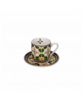 TAZZINA CAFFÈ - SET 2 PEZZI - INFIORE - LE CEMENTINE - PORCELLANA - BRANDANI