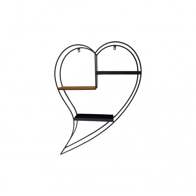 MENSOLA - CUORE TRIPLA - 80 CM - LEGNO-METALLO MENSOLA - CUORE TRIPLA - 80 CM - LEGNO-METALLO