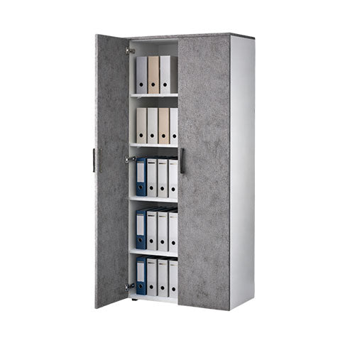 MODULO PER UFFICIO "212" CON 2 ANTE BIANCO-CEMENTO LIN #cat