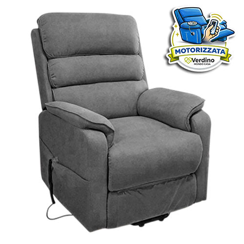 POLTRONA RELAX MOTORIZZATA "GRAZIA" 2 MOTORI GRIGIO SCURO #cat