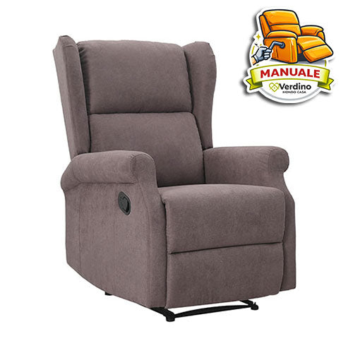POLTRONA RELAX MANUALE "MARIBEL" MARRONE 0048013 #cat